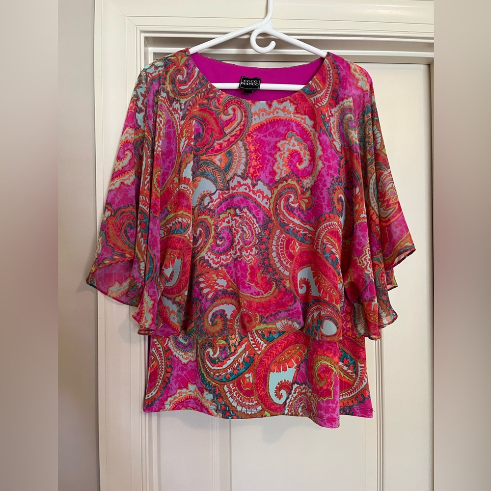 Coco Bianco Women’s Flutter Sleeve Blouse